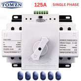 2P ATS, CHANGEOVER ATS, SINGLE PHASE ATS, 2P AUTOMATIC TRANSFER SWITCH, 125A ATS, TOMZN SWITCH, METER CONVERTER, VOLTAGE SAVER
